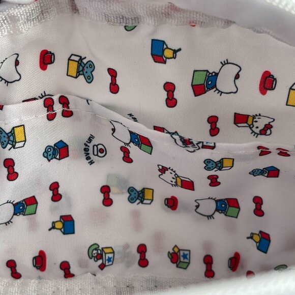 Hello Kitty Cosmetic Bag Soft White, Kitty with Red Bow NEW - Picture 3 of 4